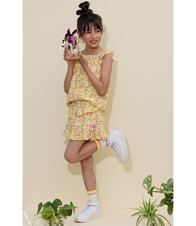 NoNo Meisjes top smock - Tommy - Lemon drop