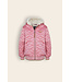 NoNo Meisjes winterjas bomber met capuchon AOP - Bestie - Lychee