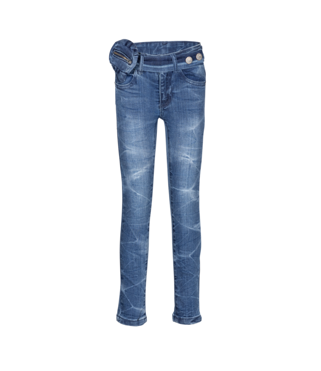 Dutch Dream denim Meisjes skinny jeans broek Ngombe - Midden blauw