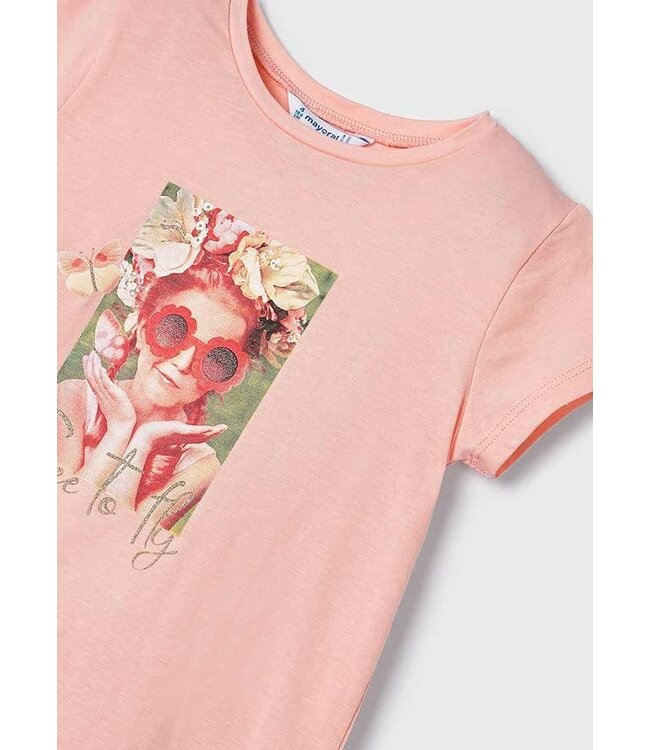 Mayoral Meisjes t-shirt - Zalm