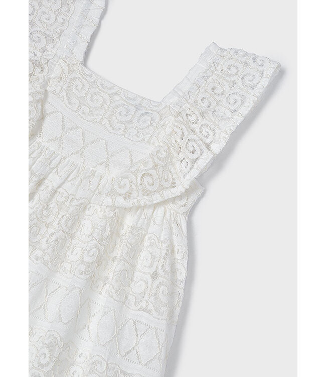 Mayoral Meisjes jurk kant - Natural