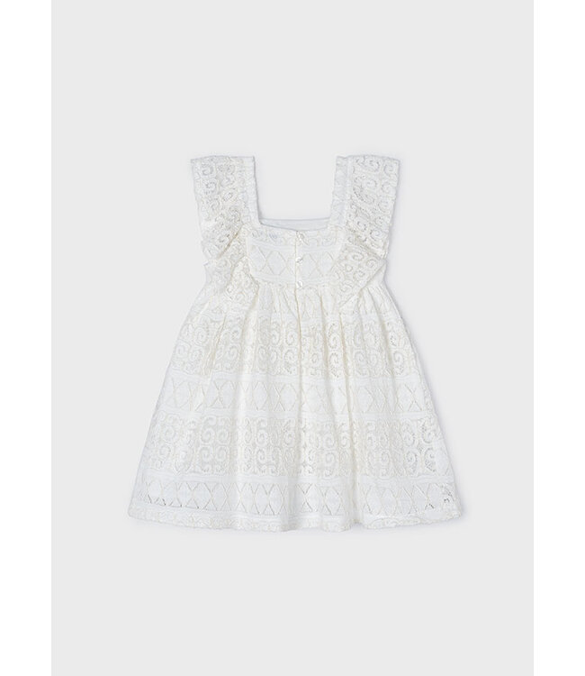 Mayoral Meisjes jurk kant - Natural