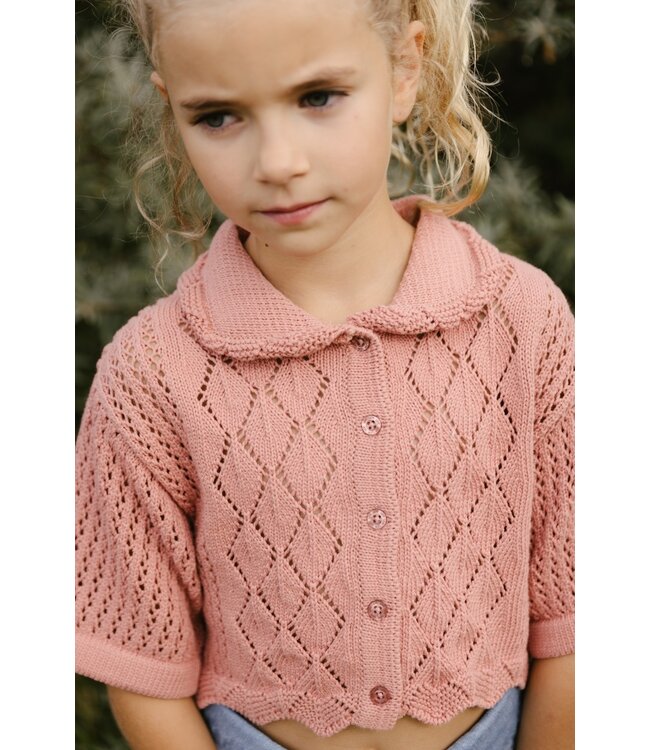 LEVV Meisjes vest gebreid - Katja - Oud roze