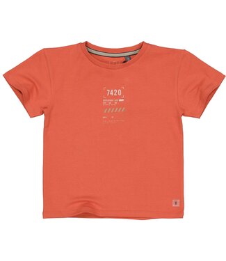 LEVV Little Jongens t-shirt - Mace - Oranje rood