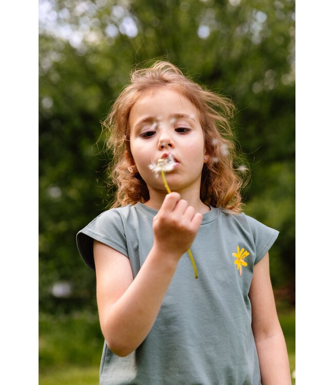 Quapi Meisjes crop top - Beertje - Donker groen