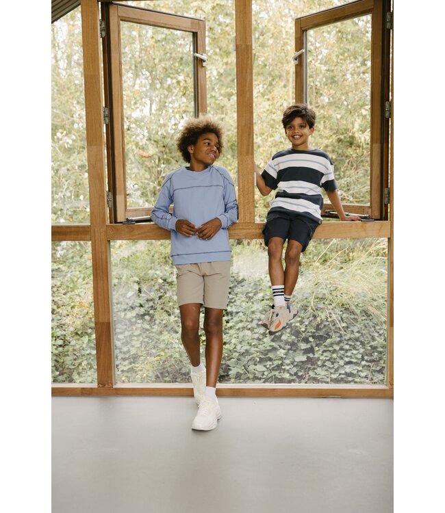 LEVV Jongens t-shirt - Kayden - AOP blauw gestreept