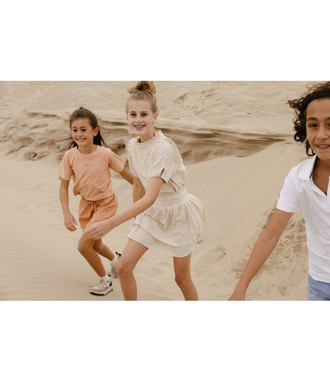 LEVV Meisjes t-shirt - Katie - Zacht koraal