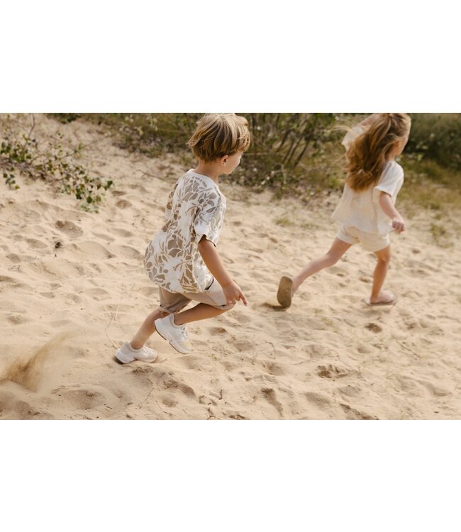 LEVV Little Jongens t-shirt - Mak - AOP bloemen wit