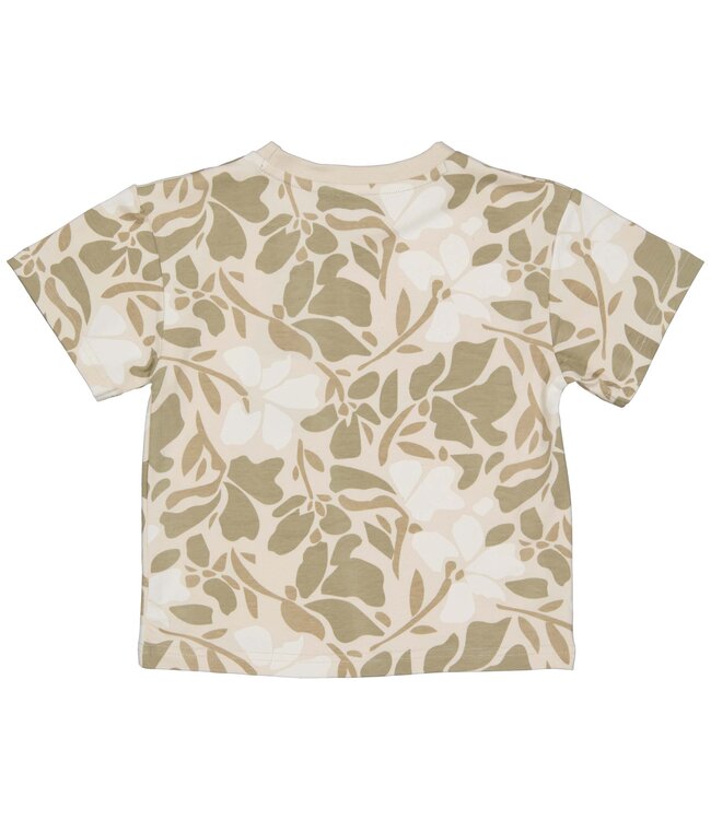LEVV Little Jongens t-shirt - Mak - AOP bloemen wit