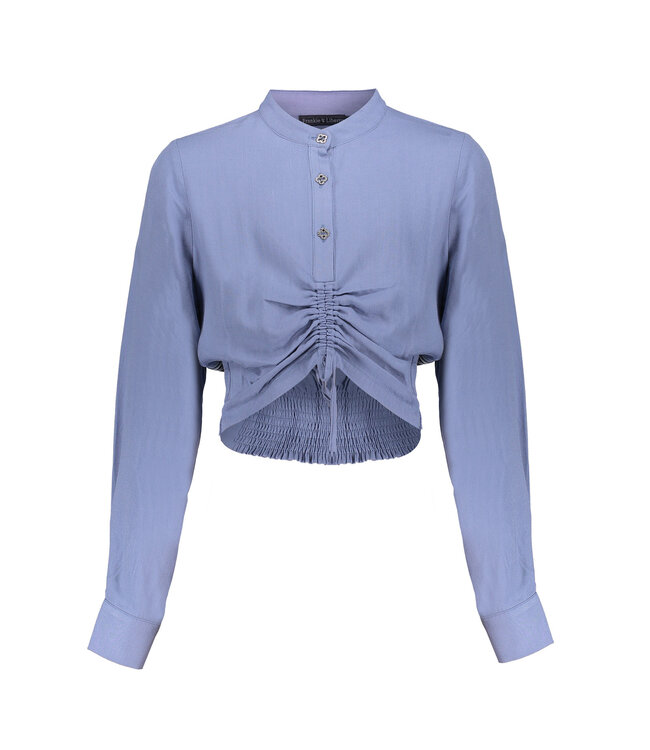 Frankie & Liberty Meisjes blouse - Manouk - Dusty blauw