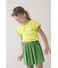 Like Flo Meisjes rok metallic plisse - Groen metallic