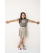 Like Flo Meisjes rok viscose crepe - Zacht groen stippen