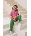 Like Flo Meisjes broek metallic plisse - Groen metallic