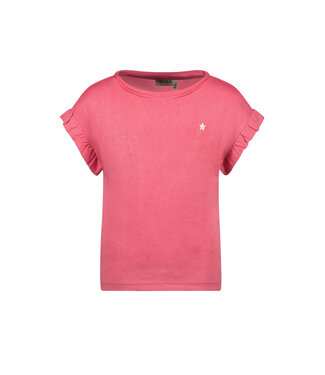 Like Flo Meisjes t-shirt slub metallic - Roze