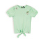 NoNo Meisjes t-shirt rib met knoop - Komy - Spring groen