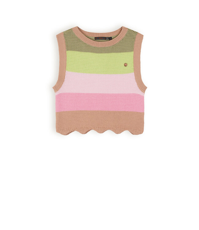 NoNo Meisjes spencer cropped gebreid - Kosmic - Zand blush