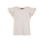 NoBell Meisjes t-shirt rib - Kiss - Pearled ivoor wit