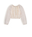 NoBell Meisjes blouse chiffon embroidery - Timre - Pearled ivoor wit