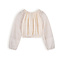 NoBell Meisjes blouse chiffon embroidery - Timre - Pearled ivoor wit