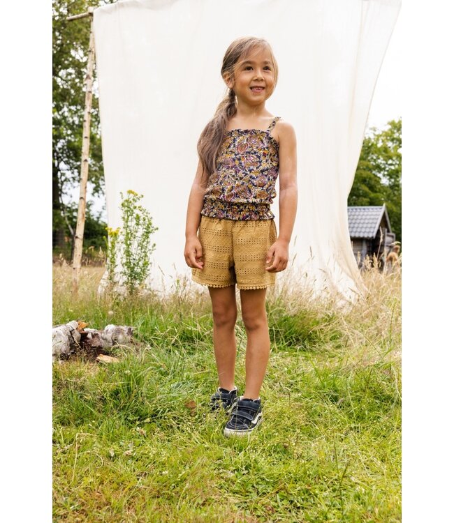 LOOXS Little Meisjes top crinkle - Blokprint bloemen