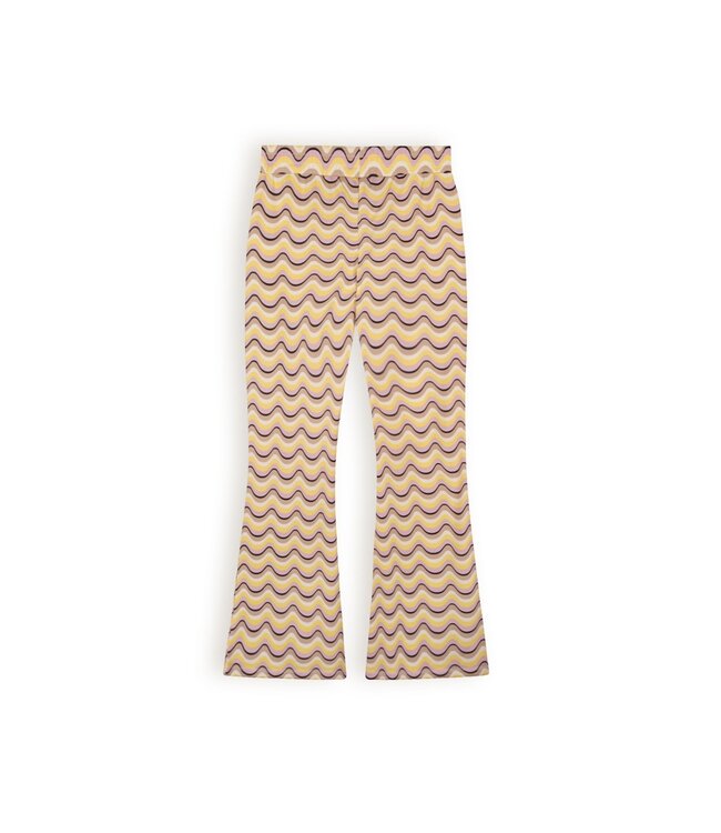 NoBell Meisjes flair broek wave AOP - Sasay - Lemoncurd
