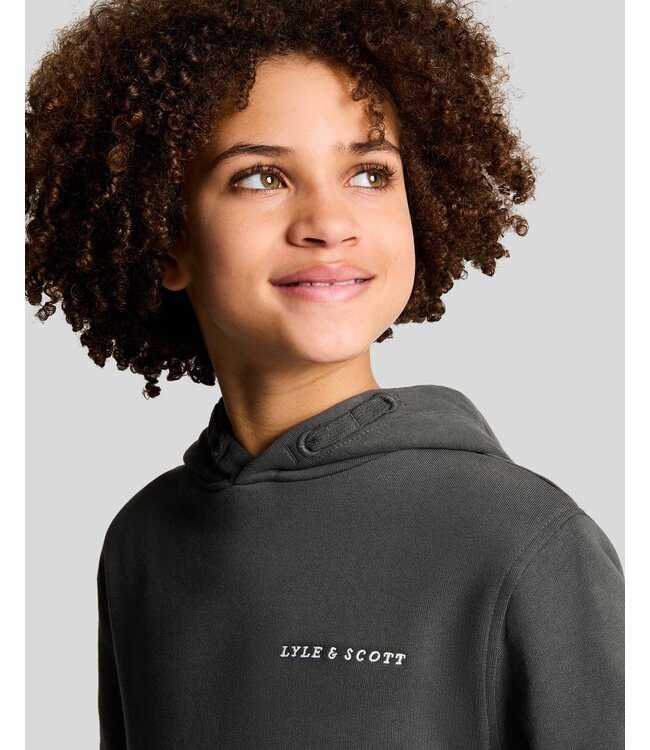 Lyle & Scott Hoodie Script - Gun metal grijs