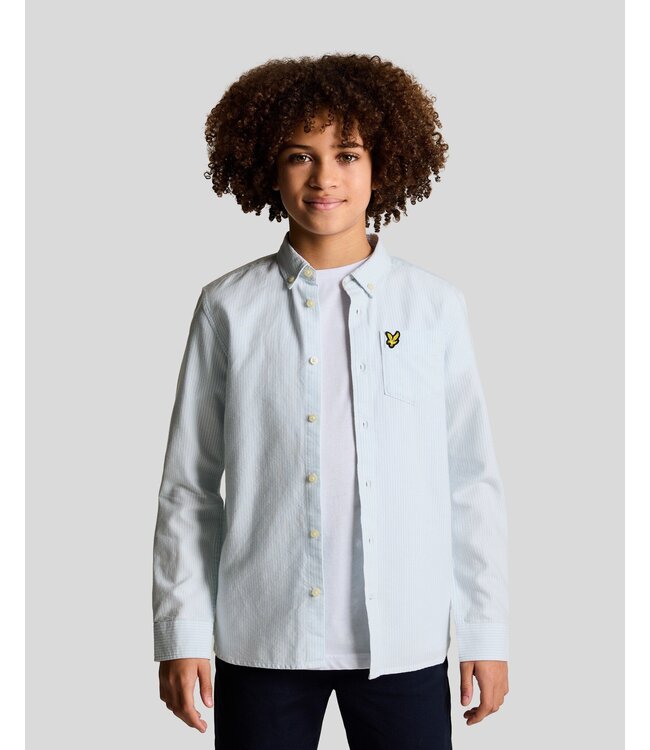 Lyle & Scott Blouse Oxford gestreept - Licht blauw / wit