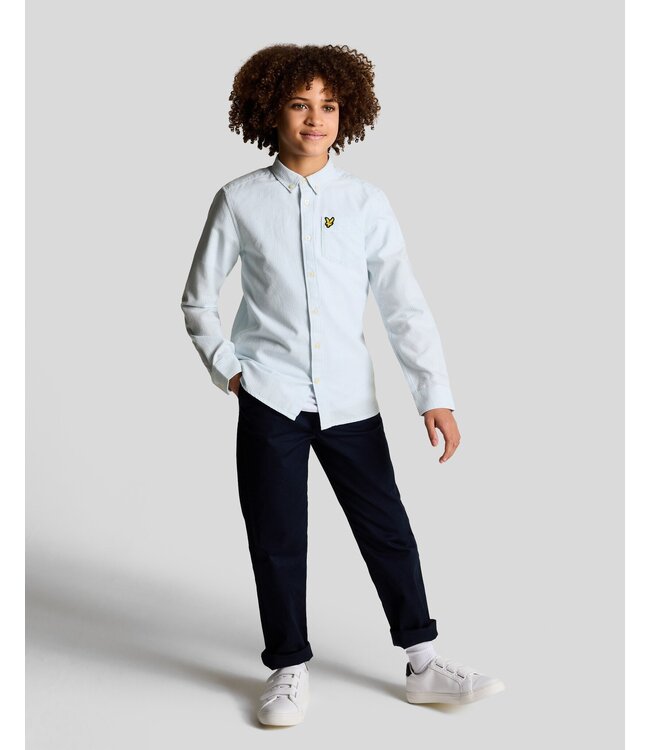 Lyle & Scott Blouse Oxford gestreept - Licht blauw / wit