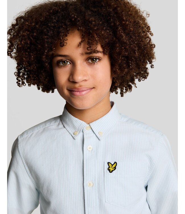 Lyle & Scott Blouse Oxford gestreept - Licht blauw / wit