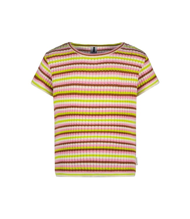B.Nosy Meisjes t-shirt - Gaby - Glossy streep