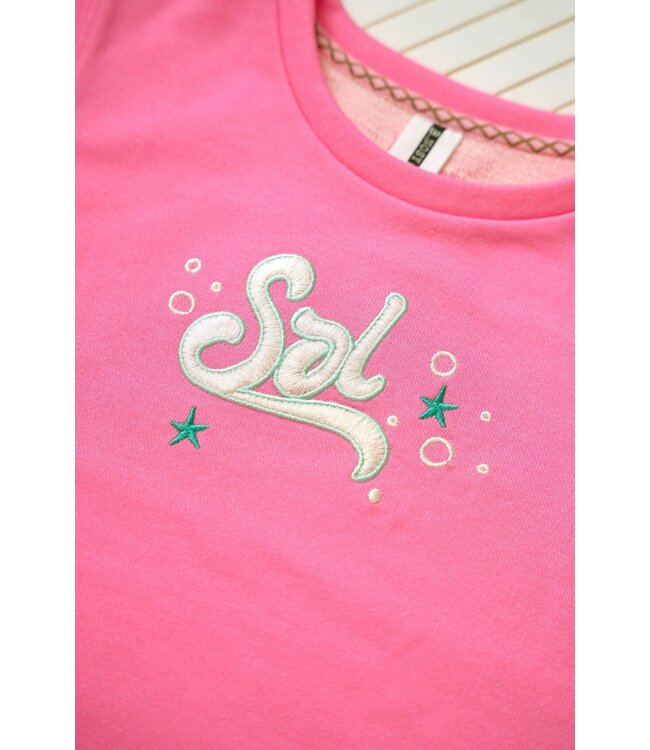 B.Nosy Meisjes sweater - Elin - Fluor roze