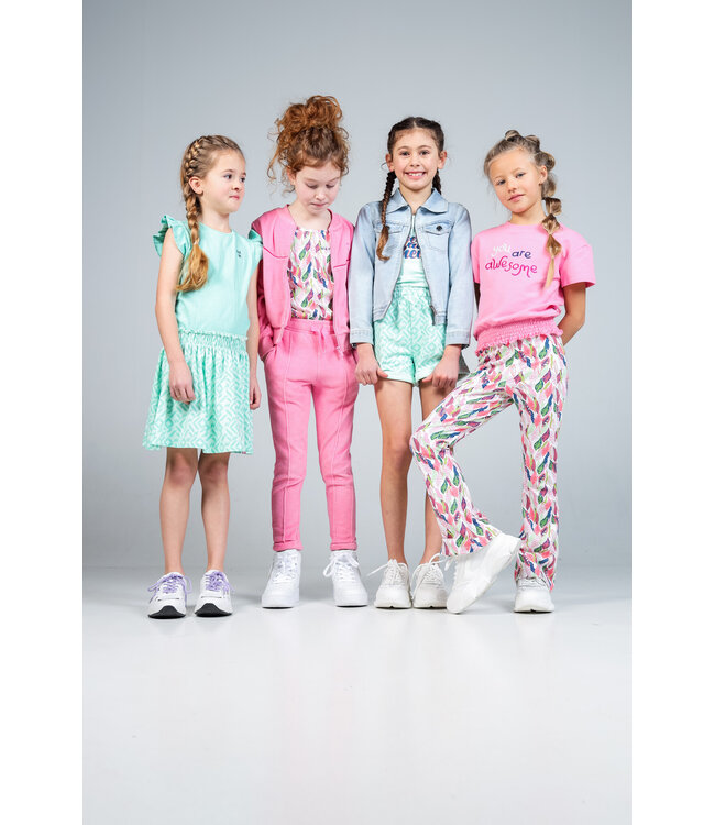 MAYCE Meisjes sweat short - Mint groen AOP