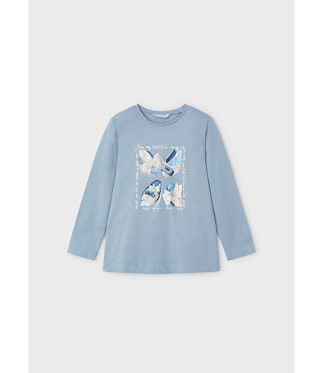 Mayoral Meisjes shirt lange mouw - Hemels blauw