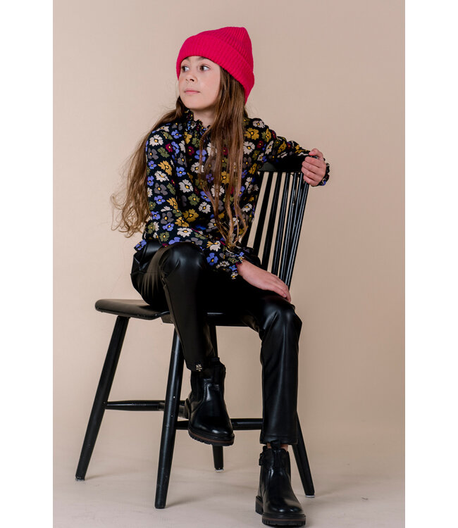 KIEstone Meisjes broek - Fish - Zwart