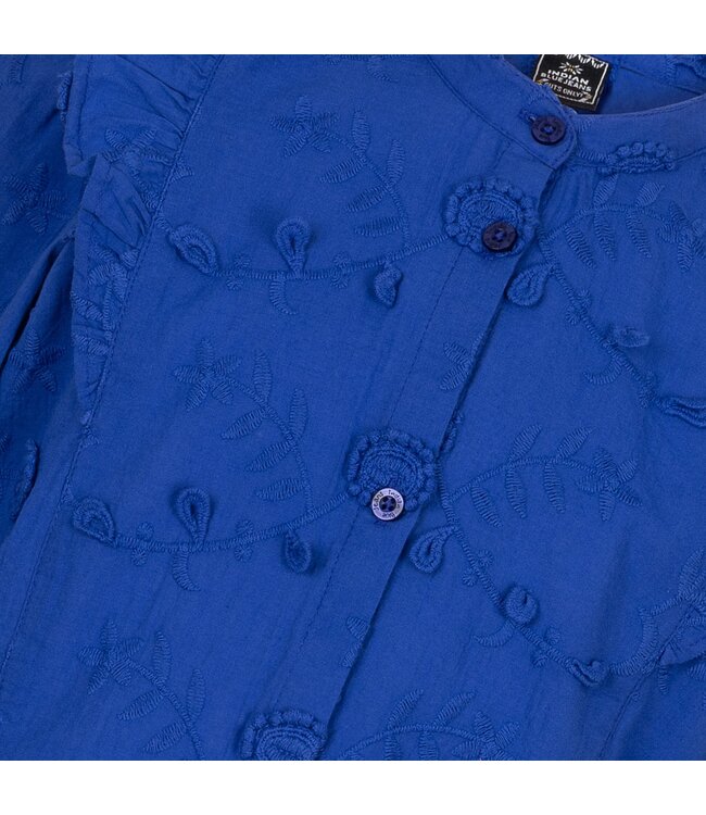 Indian Blue Jeans Meisjes shirt ls bloemen ruffel - Konings blauw