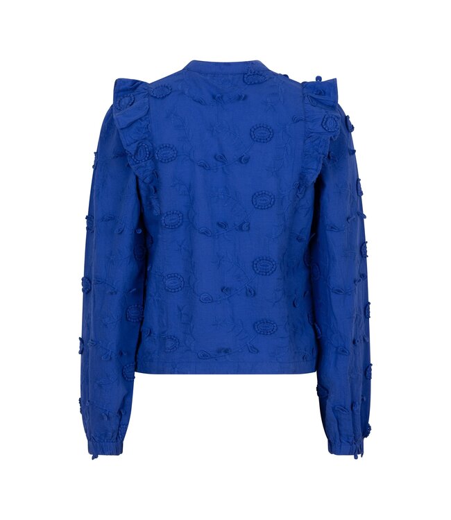 Indian Blue Jeans Meisjes shirt ls bloemen ruffel - Konings blauw