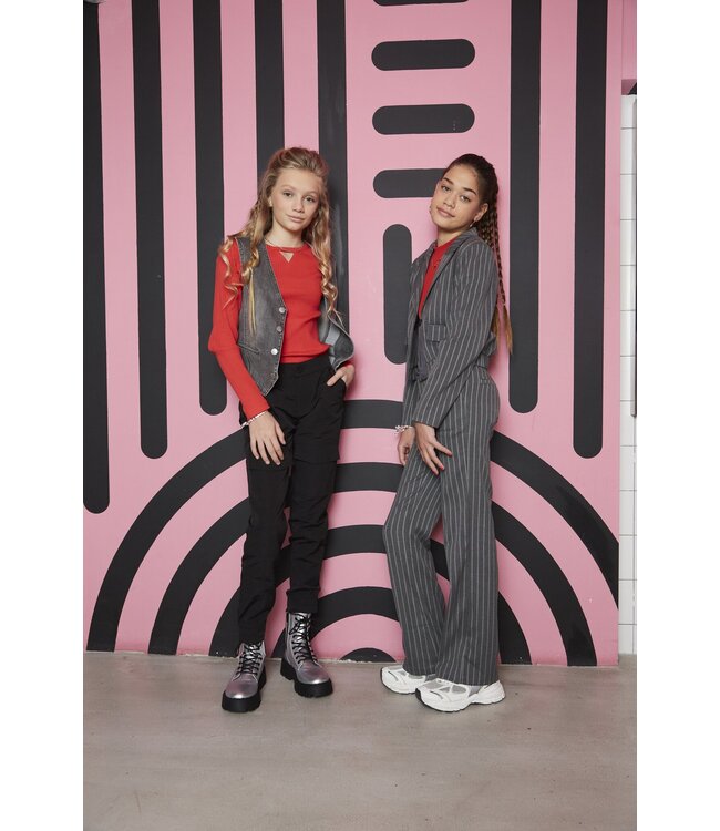 Indian Blue Jeans Meisjes t-shirt cropped - Poppy rood