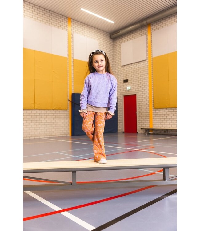 Quapi Meisjes broek - Doris - AOP Oranje bloemen