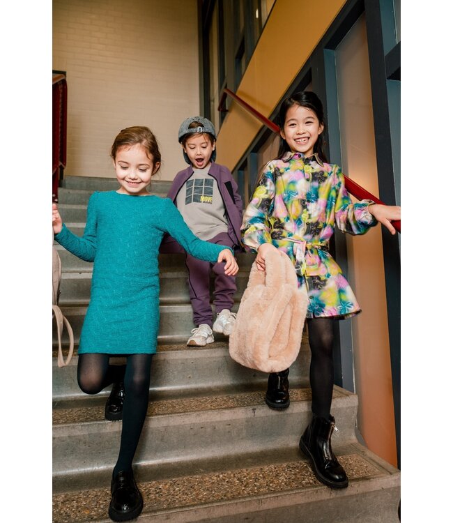 Quapi Meisjes jurk - Dana - AOP Groen bloemen