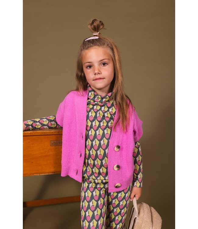 Quapi Meisjes sweater - Djenn - AOP Blauw grafisch