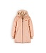 NoNo Meisjes reversibel winterjas halflang met capuchon - Baybee - Zand blush