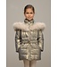 Le Chic Meisjes winterjas met capuchon en fur kraag - Bodette - Gorgeous grijs