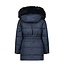 Le Chic Meisjes winterjas met capuchon en fur kraag - Bodette - Navy blauw