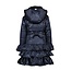 Le Chic Meisjes winterjas ruffel AOP - Bouquet - Navy blauw