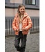 Like Flo Meisjes winterjas reversibel met capuchon - Aimee - Warm orange