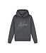 Malelions Hoodie signature gestreept - Donker grijs / Ice blauw