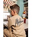 Malelions Sweater signature gestreept - Licht bruin / Navy blauw