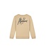Malelions Sweater signature gestreept - Licht bruin / Navy blauw
