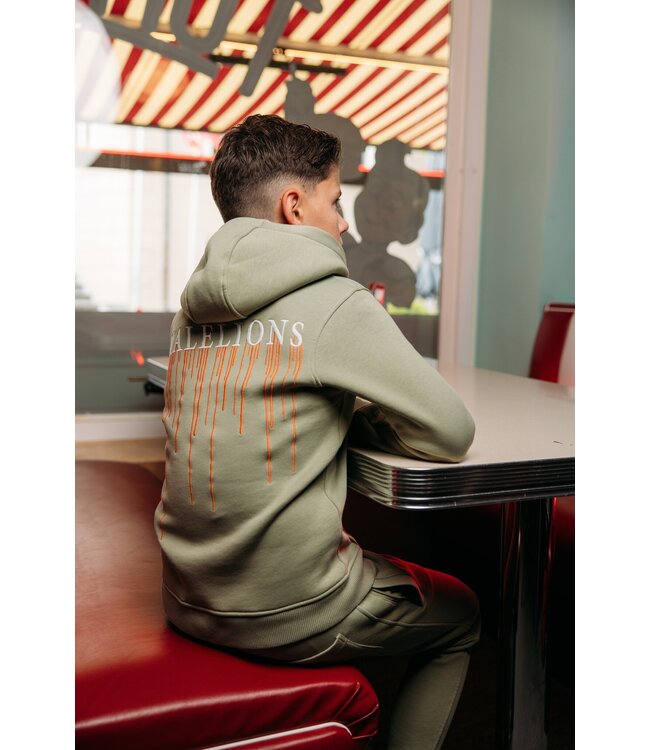 Malelions Hoodie painter - Zeegras / Oranje