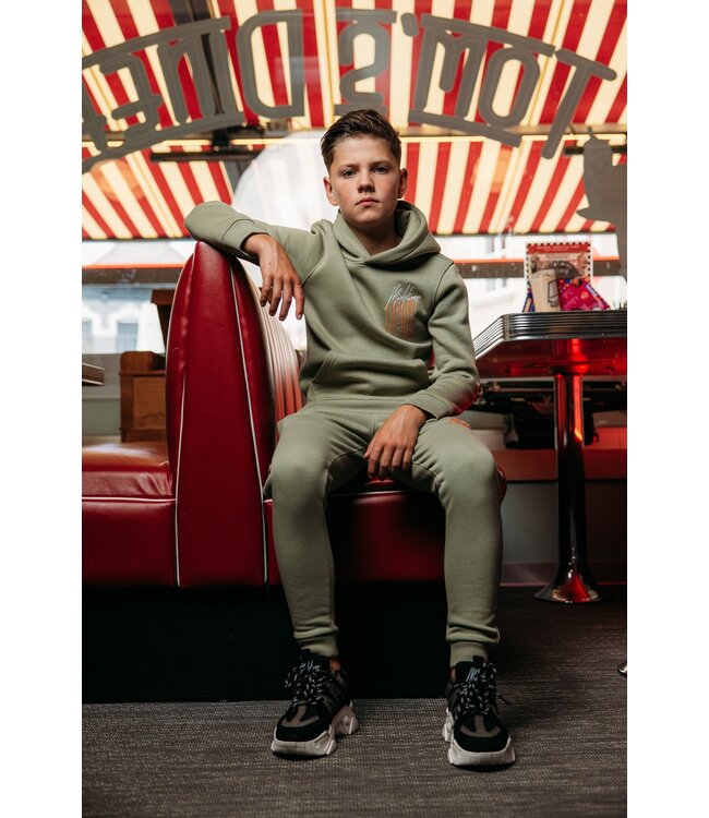 Malelions Hoodie painter - Zeegras / Oranje